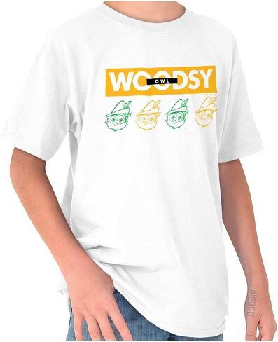 Cool Retro Woodsy Owl Nature Lover Crewneck T Shirts Boy Girl in Saudi Arabia
