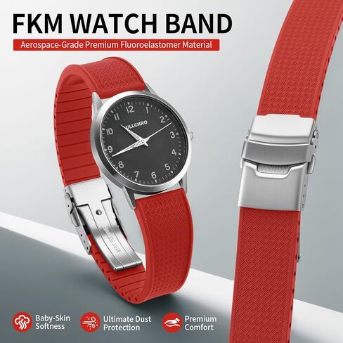 ULLCHRO Silicone Watch Band Quick Release Strap FKM Waterproof Watch Bands for Men 20mm 22mm Replacement Strap Sport Rubber Watchband in Saudi Arabia