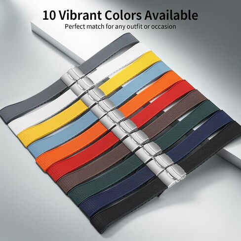 ULLCHRO Silicone Watch Band Quick Release Strap FKM Waterproof Watch Bands for Men 20mm 22mm Replacement Strap Sport Rubber Watchband in Saudi Arabia