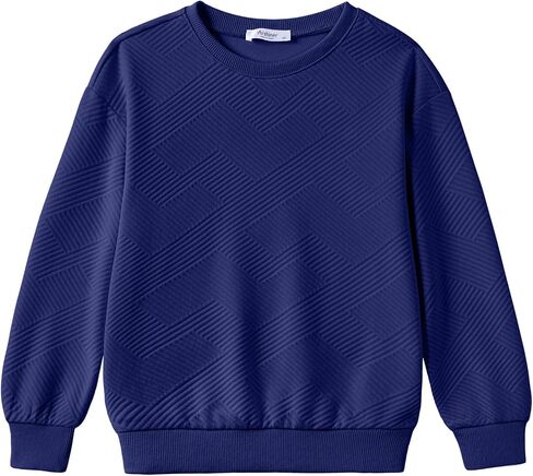 Arshiner Boys Sweatshirts Long Sleeve Crewneck Pullover Shirt Kids Fashion Fall Winter Sweater Size 6-14 Years in Saudi Arabia