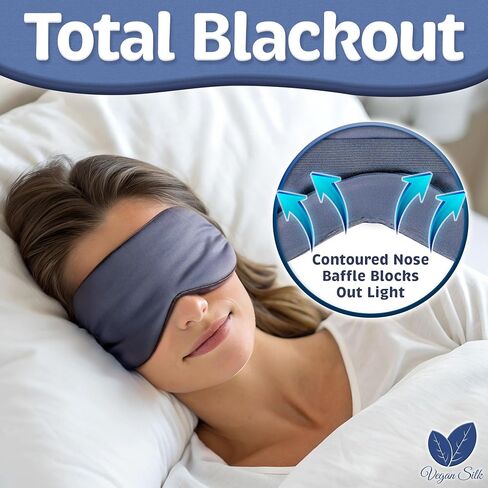 100% Tencel Eye Mask - Sleeping Mask, Sleep Eye Mask Men, Light Blocking Sleep Masks for Women, Sleep+mask Eye Shade Cover for Travel, Night Eye Masks Sleep Blindfold Eye Pillow Blackout Black Eyemask in Saudi Arabia