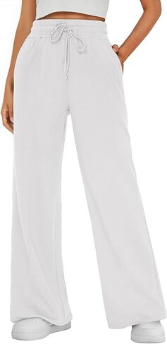 Wide Leg Sweatpants Women Lounge Pants Baggy Track Drawstring Lightweight Sweat Pants with Pockets in Saudi Arabia