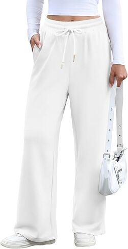 Wide Leg Sweatpants Women Lounge Pants Baggy Track Drawstring Lightweight Sweat Pants with Pockets in Saudi Arabia