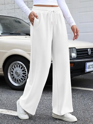 Wide Leg Sweatpants Women Lounge Pants Baggy Track Drawstring Lightweight Sweat Pants with Pockets in Saudi Arabia