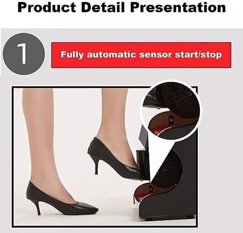 Polishing Shoes Machine,Electric Household Shoe Shine Machine, Automatic Induction Shoe Polisher, Stainless Steel Shoeshine Machine, Vertical Household Shoeshine(咖啡色) in Saudi Arabia