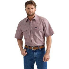 Wrangler Mens Short Sleeve Brown Work Shirt in Saudi Arabia
