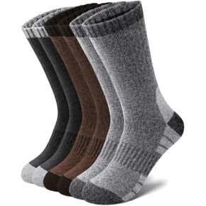 Merino Wool Hiking Socks for Men, Warm Thermal Crew Socks W/Cushion Moisture Wicking for Trekking Work Outdoor, 3 Pairs in Kuwait