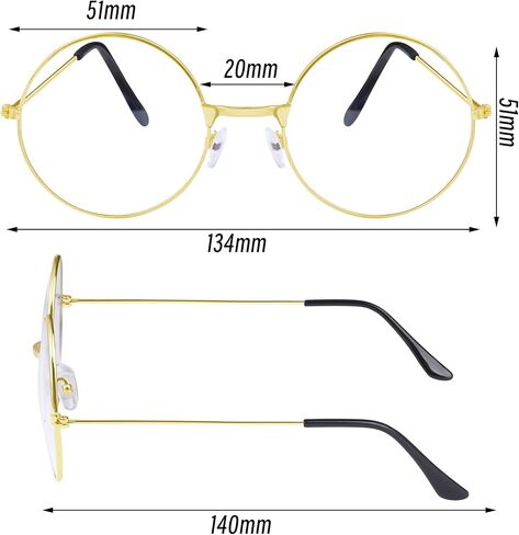نظارات Hoyuwak Retro Round Classes Clear Lens Circle Clirces Frescription Frescription Frame Round Round Costume Eyeglasses for Women Men in Kuwait