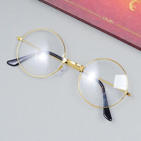 نظارات Hoyuwak Retro Round Classes Clear Lens Circle Clirces Frescription Frescription Frame Round Round Costume Eyeglasses for Women Men in Kuwait