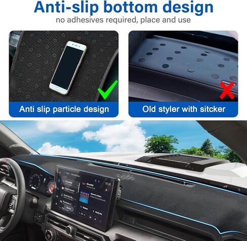 Dash Cover for 2016-2022 2023 Toyota Tacoma Dashboard Cover Mat, Sunshade Non-Slip Center Console Sunshield Protector Mat Pad (Black Trim) in Saudi Arabia