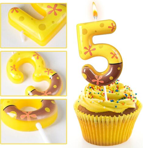 9th Birthday Cake Decoration, Playful Green and Pink with Purple Printed Number 9 Birthday Candle, Suitable for Ocean Cartoon Theme Party Supplies and Celebration Decorations(Pink 9) in Kuwait