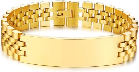 DIB Free Engraving تخصيص سوار سلسلة ارتباط معرف معرف معرف على نطاق واسع للرجال 8.5 " in Kuwait