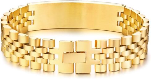 DIB Free Engraving تخصيص سوار سلسلة ارتباط معرف معرف معرف على نطاق واسع للرجال 8.5 " in Kuwait