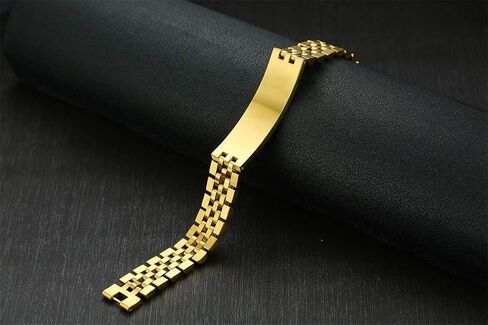 DIB Free Engraving تخصيص سوار سلسلة ارتباط معرف معرف معرف على نطاق واسع للرجال 8.5 " in Kuwait