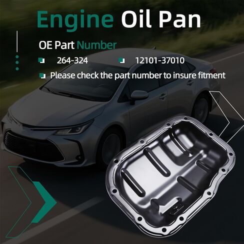 SUMP Lower Engine OIL PAN مع قابس وتصريف ، لتويوتا كورولا/المصفوفة/بريوس ، من أجل SCION XD 2008-2014 ، لـ IM 2016 ، L4 1.8L ، OE#264-324 ، 12101-37010 ، 12102-37010 ، OS30829،65263 in Kuwait