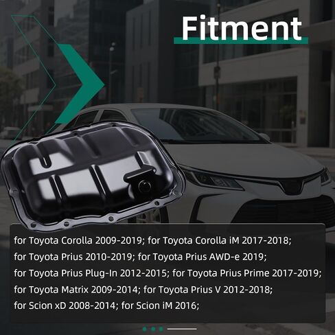 SUMP Lower Engine OIL PAN مع قابس وتصريف ، لتويوتا كورولا/المصفوفة/بريوس ، من أجل SCION XD 2008-2014 ، لـ IM 2016 ، L4 1.8L ، OE#264-324 ، 12101-37010 ، 12102-37010 ، OS30829،65263 in Kuwait