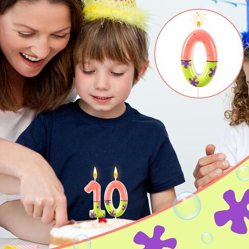 تزيين كعكة عيد الميلاد التاسع ، الأخضر والوردي مع شمعة عيد ميلاد مطبوعة الأرجواني ، مناسبة لمستلزمات حفلات الكاريكاتير في المحيط وزينة الاحتفال (الوردي 9) in Kuwait