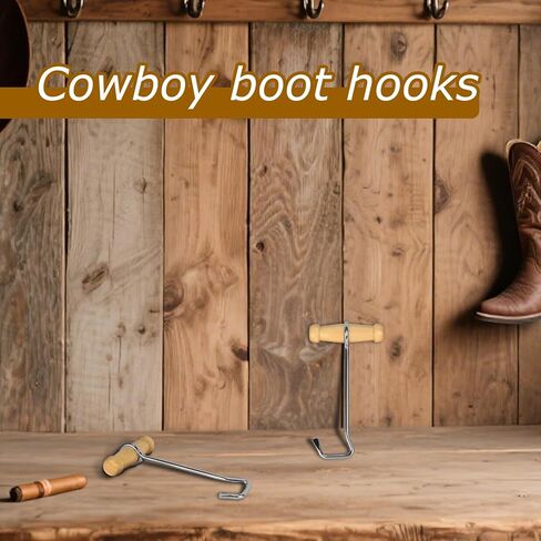مقبض الخشب خطاف التمهيد من الفولاذ المقاوم للصدأ - مجتذب التمهيد ل Cowboy ، ركوب وأحذية العمل in Kuwait