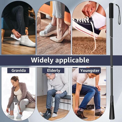 Long Shoe Horn Telescopic 43cm-85cm Ergonomic Shoe Horn with Comfortable Grip Portable Shoehorn with Storage Bag for Seniors Men Women Kids or Adults in Saudi Arabia