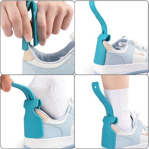 6-Pack Portable Lazy Shoe Helper - Handled Plastic Shoehorn for Easy Shoe Lifting - Suitable for Seniors, Disabled, Men & Women in Saudi Arabia