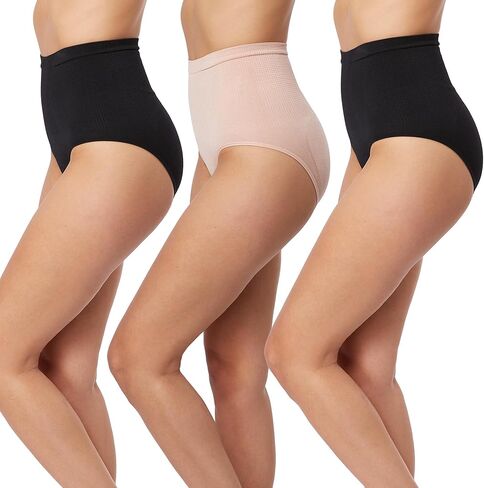 Skinnygirl Women's High Waist Tummy Control Seamless Shaping Briefs, 3-Pack in Kuwait