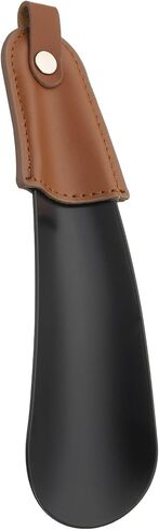 HARFINGTON Shoe Horn 6.3" Metal Leather Curved Handle Shoe Helper Metal Shoehorns for Women Men Adults Seniors Boots, Brown Black in Saudi Arabia