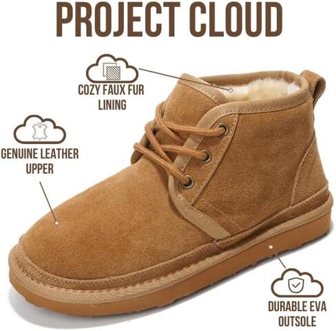 أحذية الكاحل من Project Cloud للنساء - أحذية منزلية من الجلد الطبيعي بنسبة 100% للنساء، أحذية نسائية من الإسفنج الذكي أحذية منصة غير قابلة للانزلاق - أحذية من الفرو وأحذية خريفية للنساء 2024 (Julee) in Kuwait