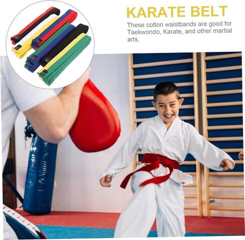 Hemoton 6pcs Taekwondo و Karate Belts وضعت خلايا الفنون القتالية للقطن للبنين والبنات والبالغين معدات التدريب القابلة للتعديل بالألوان in Kuwait