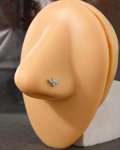 Jewseen 20g Surgical Steel Halloween Nose Rings Studs 3PCS Nose Piercing Jewelry Bat Ghost Nose Studs Nose Rings for Women Halloween Jewelry in Saudi Arabia