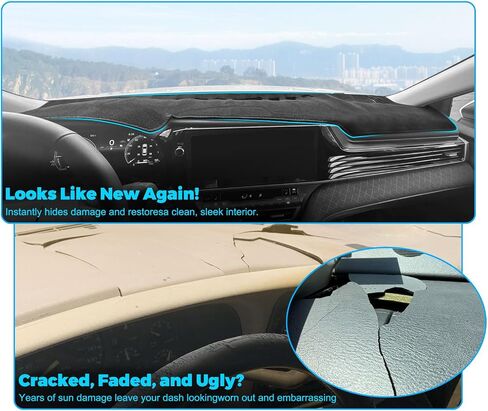 GZSH DASH COVER MAT FIT لـ GMC Sierra/Chevy Silverado 1500 2500 3500 HD 1999-2006 ， GMC Yukon/Yukon XL/Chevy Suburban/Tahoe Avalanche 2000-2006 مع فرشاة الغبار | سهلة التثبيت | | غطاء كامل | in Saudi Arabia