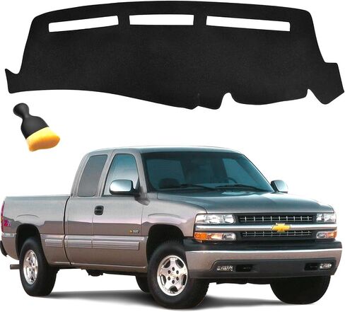 GZSH DASH COVER MAT FIT لـ GMC Sierra/Chevy Silverado 1500 2500 3500 HD 1999-2006 ， GMC Yukon/Yukon XL/Chevy Suburban/Tahoe Avalanche 2000-2006 مع فرشاة الغبار | سهلة التثبيت | | غطاء كامل | in Kuwait