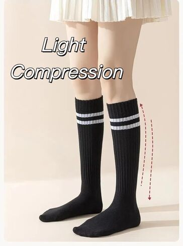 ركبة مخططة الجوارب عالية للنساء الفتيات في سن المراهقة الفتيات preppy على غرار القطن الطويل أنبوب الأنبوب خطوط جورب in Kuwait