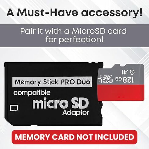 Skywin Memory Stick Pro Duo Adapter - 2 Pack Card Reader for PSP Memory Card Duo Adapter, Easy-to-Use Card Holder Compatible with Playstation Card, Camera, or Handycam in Saudi Arabia