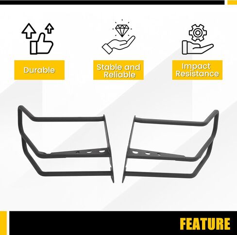 واقي الفرشاة الأمامية Kuafu متوافق مع 2003-2011 Ford Crown Victoria Bumper Grille Grille Guard Bar Bar Bar Steel Powder LH+RH (فقط الجانبين ، بدون مركز) in Saudi Arabia