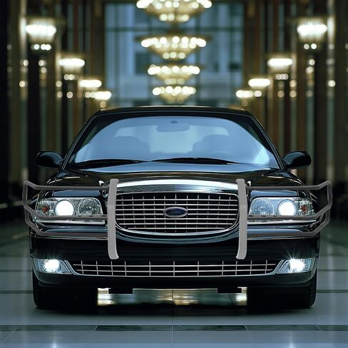 واقي الفرشاة الأمامية Kuafu متوافق مع 2003-2011 Ford Crown Victoria Bumper Grille Grille Guard Bar Bar Bar Steel Powder LH+RH (فقط الجانبين ، بدون مركز) in Saudi Arabia