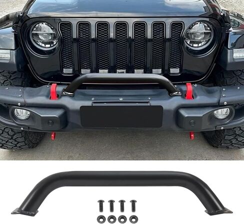 واقي الفرشاة متوافق مع 2018-2025 Jeep Wrangler JL & 2020-2025 Gladiator JT Steel Bull Bar Grille Grille Guard يحل محل 82215351 in Kuwait