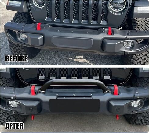 واقي الفرشاة متوافق مع 2018-2025 Jeep Wrangler JL & 2020-2025 Gladiator JT Steel Bull Bar Grille Grille Guard يحل محل 82215351 in Kuwait