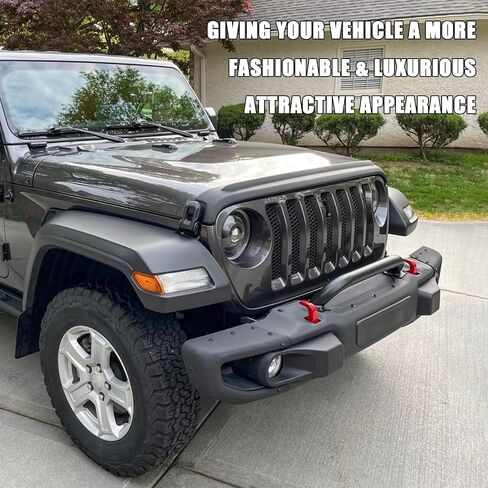 واقي الفرشاة متوافق مع 2018-2025 Jeep Wrangler JL & 2020-2025 Gladiator JT Steel Bull Bar Grille Grille Guard يحل محل 82215351 in Kuwait