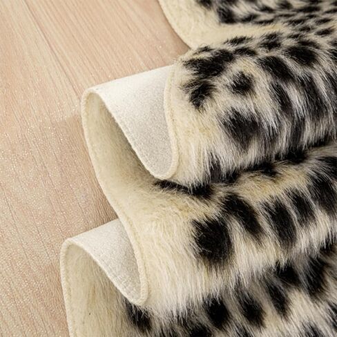 Cow Print Rug，3.6Wx2.5L Feet Faux Cowhide Skin Rug Animal Printed Area Rug Carpet for Bedroom,Home Office, Livingroom in Kuwait