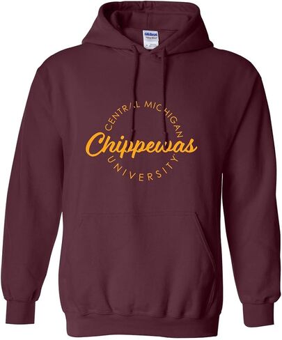 CreateMyTee | Central Michigan University Circular 1 Color Hooded Sweatshirt | in Saudi Arabia
