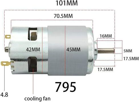 محرك محرك واحد ومزدوج الكرة عزم الدوران ضوضاء منخفضة 775DC24V5500 د in Saudi Arabia