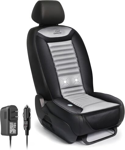 غطاء مقعد سيارة تبريد Snailax، وسادة مقعد سيارة تبريد مع تدليك الظهر، غطاء مقعد تبريد للسيارات والمكتب المنزلي، 2 سرعة هواء تبريد و2 شدة تدليك، متضمن محول السيارة والمنزل in Kuwait