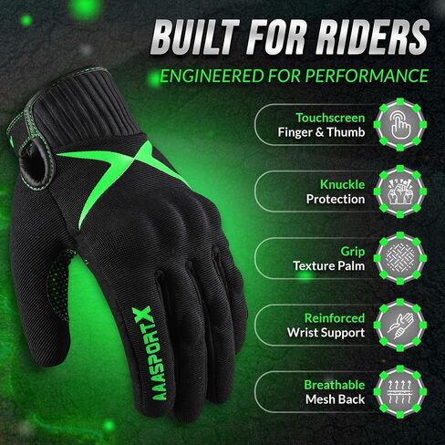 Breathable Motorcycle Gloves for Men with Kevlar & TPR Palm Protection Hard Knuckles Touchscreen in Kuwait