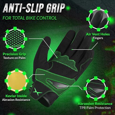 Breathable Motorcycle Gloves for Men with Kevlar & TPR Palm Protection Hard Knuckles Touchscreen in Kuwait