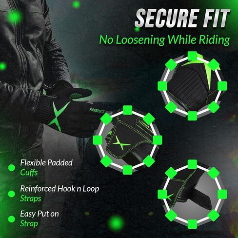 Breathable Motorcycle Gloves for Men with Kevlar & TPR Palm Protection Hard Knuckles Touchscreen in Kuwait