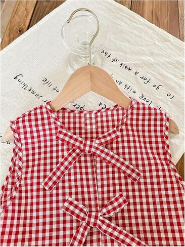 Soly Hux Girl's Summer Plaid Print Print 2 قطعة قمة الكشكش تلبس أعلى وملابس إجازة قصيرة in Kuwait