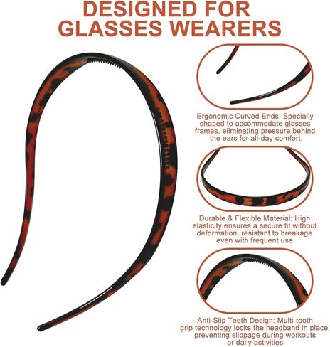 Daorfaa Non -Squip Squarses Beadbands للنساء والمراهقين - 10 ملحقات شعر قابلة للتعديل للنظارات ، والرياضة والاستخدام اليومي (10 ألوان ، وخفيفة الوزن ودائم) in Kuwait