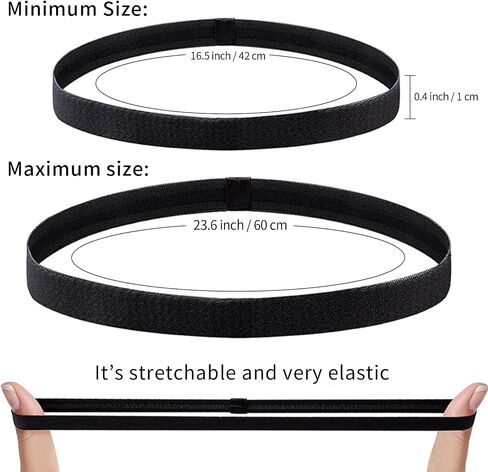 6 Pieces Elastic Sports Headbands, Thin Elastic Sports Headbands for Women & Men, Running, Workout, Black in Saudi Arabia