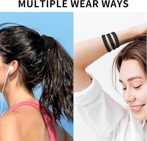 6 Pieces Elastic Sports Headbands, Thin Elastic Sports Headbands for Women & Men, Running, Workout, Black in Saudi Arabia