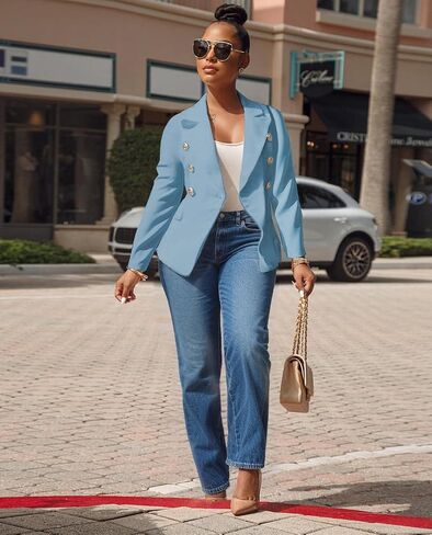 Women's Business Blazer Casual Long Sleeves Lapel Open Front Suit Jacket Work Blazer with Pockets in Kuwait